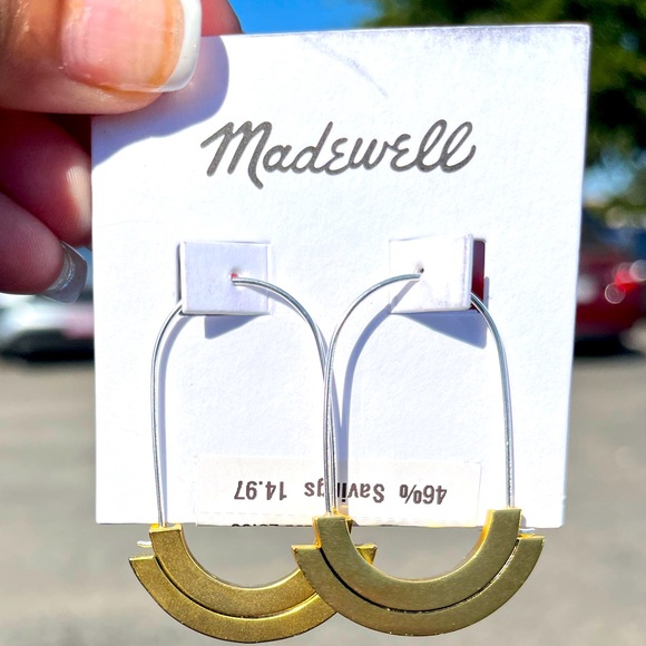 Madewell spellbind half moon earrings gold new Nordstrom - Picture 2 of 3